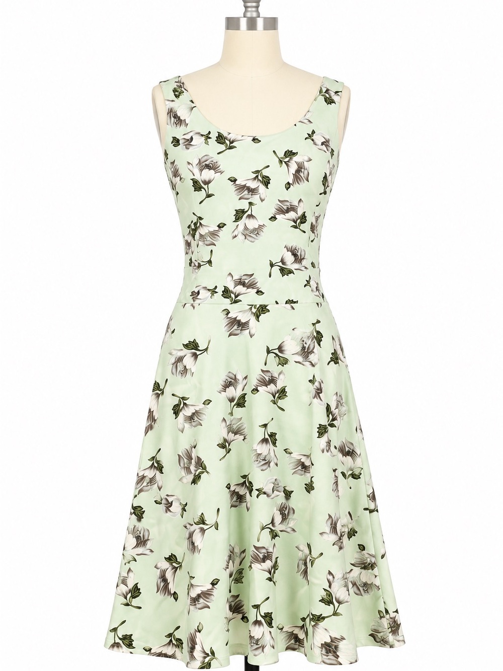 Francesca's Collections Mint Floral Midi Dress